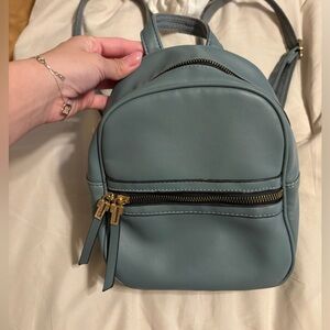 Dusty Blue Mini Backpack | Gold Hardware | Adjustable Straps | Cute Everyday Bag